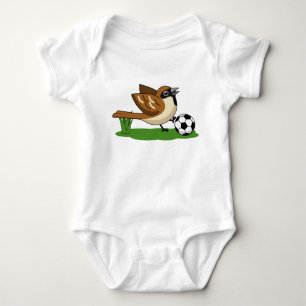 Body Para Bebé Personalizado Cute Sparrow Jugando Fútbol