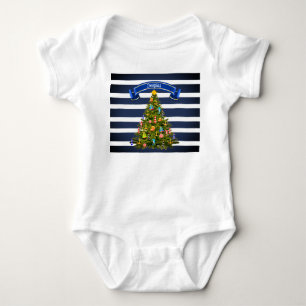 Body Para Bebé Personalizado de árbol de Navidad náutico
