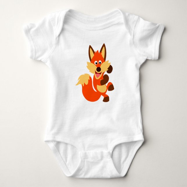 Body Para Bebé Personalizado de baile lindo Fox Baby Bodysuit (Anverso)