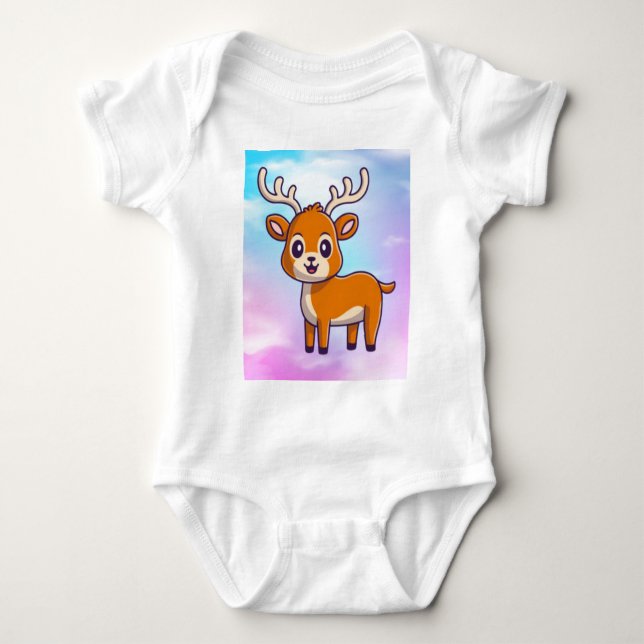 Body Para Bebé Personalizado de ciervos de bebé-23501 (Anverso)