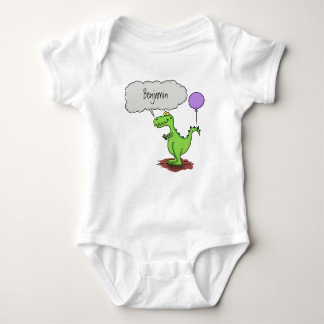 Body Para Bebé Personalizado de dragón divertido y suave que resp (Anverso)