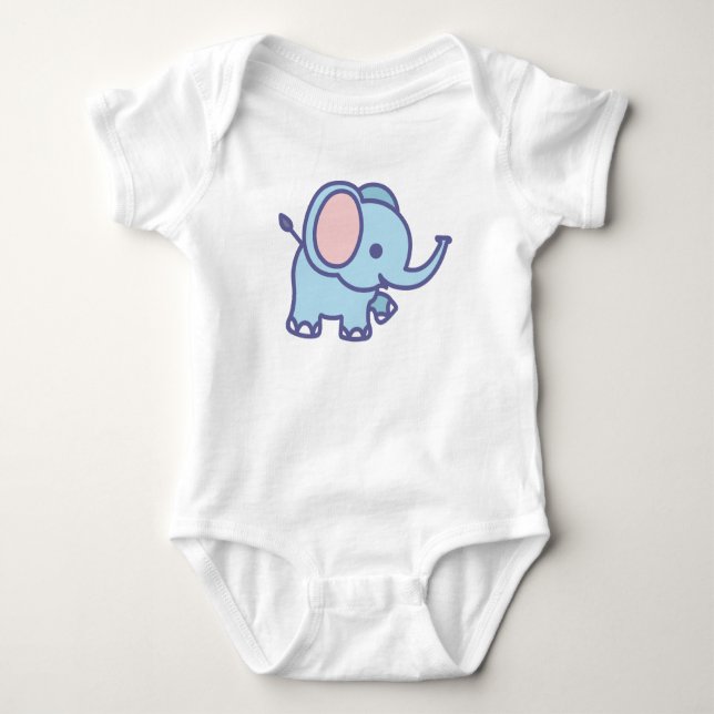 Body Para Bebé Personalizado de elefante bebé lindo-47767 (Anverso)