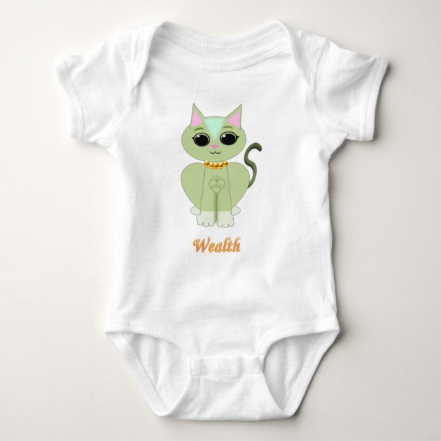 Body Para Bebé Personalizado de gatito verde (Anverso)