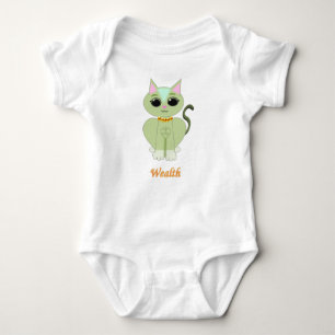 Body Para Bebé Personalizado de gatito verde