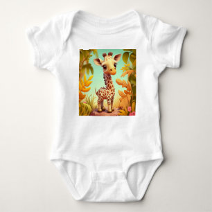 Body Para Bebé Personalizado de jirafa de bebé trópico