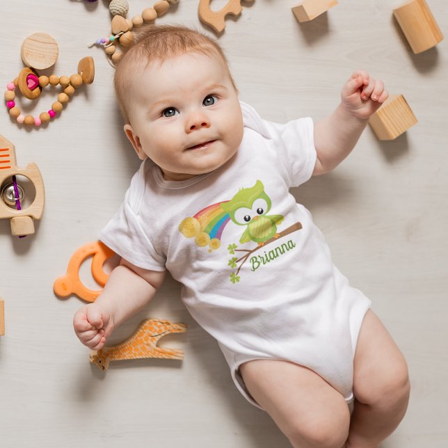 Body Para Bebé Personalizado De Lechuza Del Día De San Patricio I (Subido por el creador)