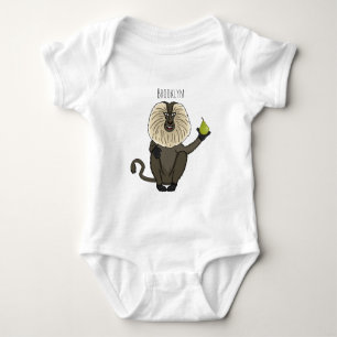 Body Para Bebé Personalizado de mono de burro con cola de león di
