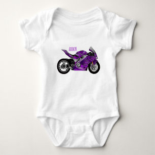 Body Para Bebé Personalizado de motocicleta Purple