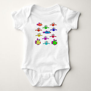 Body Para Bebé personalizado de nado de peces divertido lindo