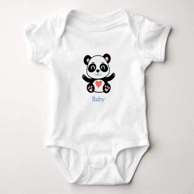 Body Para Bebé Personalizado De Oso De Panda Infantil (Anverso)