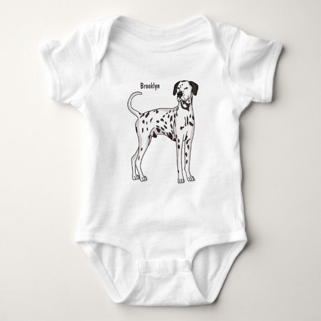 Body Para Bebé Personalizado de perro dalmatiano (Anverso)