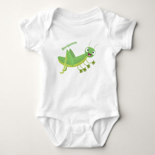 Body Para Bebé Personalizado de saltamontes alegre verde