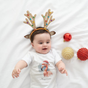 Body Para Bebé Personalizado de Santa Claus Snowbird Flamingo