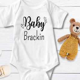 Body Para Bebé Personalizado de texto negro personalizado para be