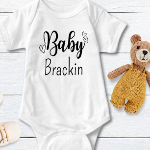 Body Para Bebé Personalizado de texto negro personalizado para be