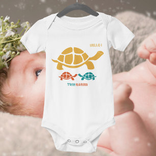 Body Para Bebé Personalizado de tortuga de color vintage