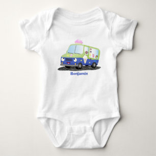 Body Para Bebé Personalizado de un camión de helados alegre