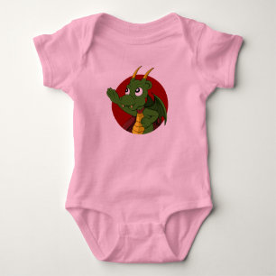 Body Para Bebé Personalizado del dragón verde