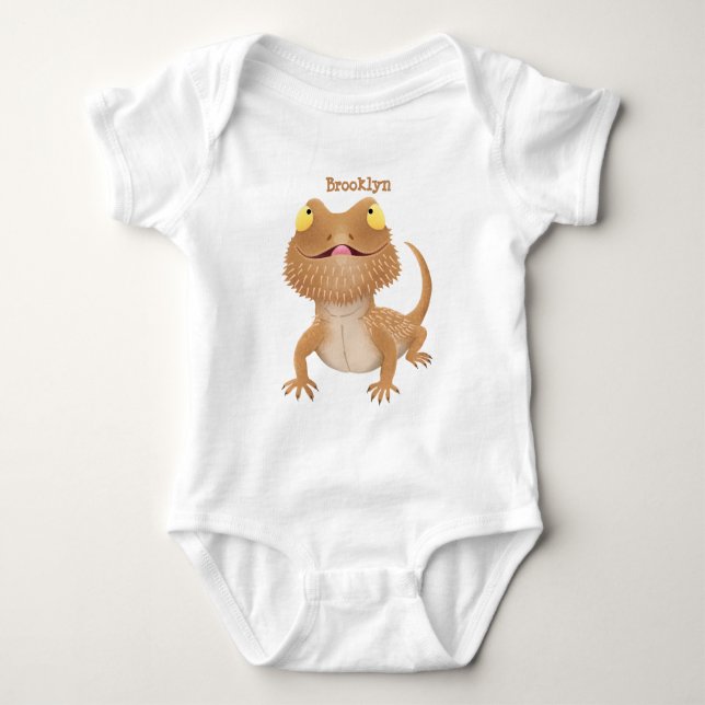 Body Para Bebé Personalizado del lagarto de dragón barbudo (Anverso)