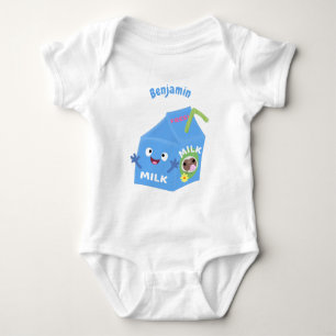 Body Para Bebé Personalizado del personaje de la caja de leche fe