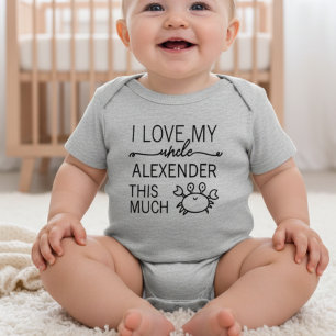 Body Para Bebé Personalizado Divertido Amo a mi tío ( NOMBRE )