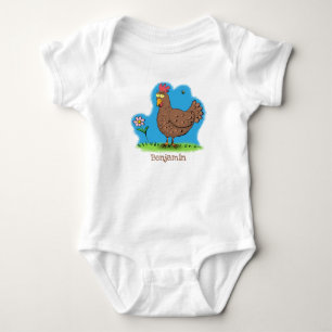 Body Para Bebé Personalizado divertido de pollo rústico y caprich