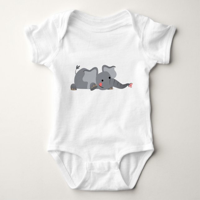 Body Para Bebé Personalizado dulce Sneaky Elephant Baby (Anverso)