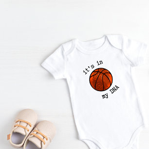 Body Para Bebé Personalizado es en mi baloncesto de ADN
