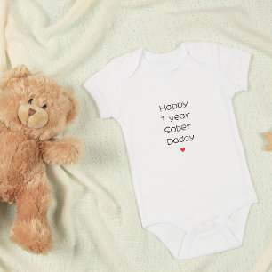 Body Para Bebé Personalizado Feliz 1 año de apoyo a papi sobrio,