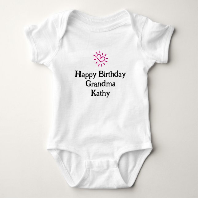 Body Para Bebé Personalizado Feliz cumpleaños, abuela, regalo del (Anverso)