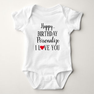 Body Para Bebé Personalizado Feliz cumpleaños te amo 