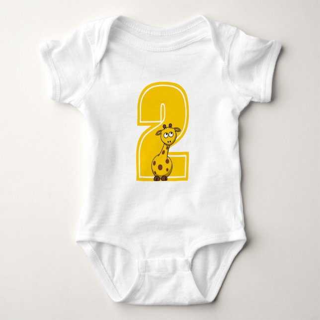 Body Para Bebé Personalizado Giraffe Número Baby Bodysuit (Anverso)