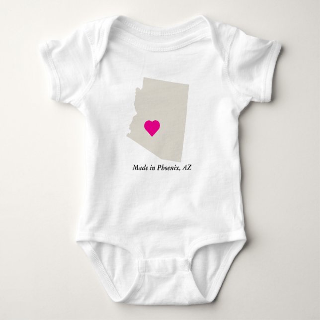Body Para Bebé Personalizado Hecho En Arizona Estado Love Baby Te (Anverso)