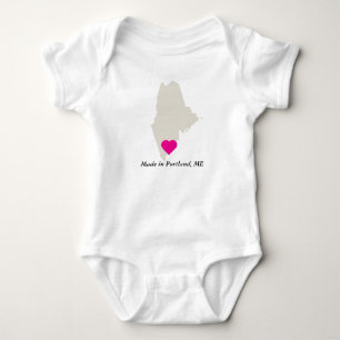 Body Para Bebé Personalizado Hecho En Maine State Love Baby Tee