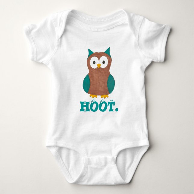 Body Para Bebé PERSONALIZADO HOOT Owl Bird Eyes Wise Owls Birdie  (Anverso)