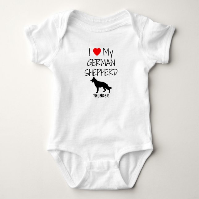 Body Para Bebé Personalizado I Love My German Shepherd (Anverso)