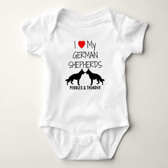 Body Para Bebé Personalizado I Love My German Shepherd (Anverso)