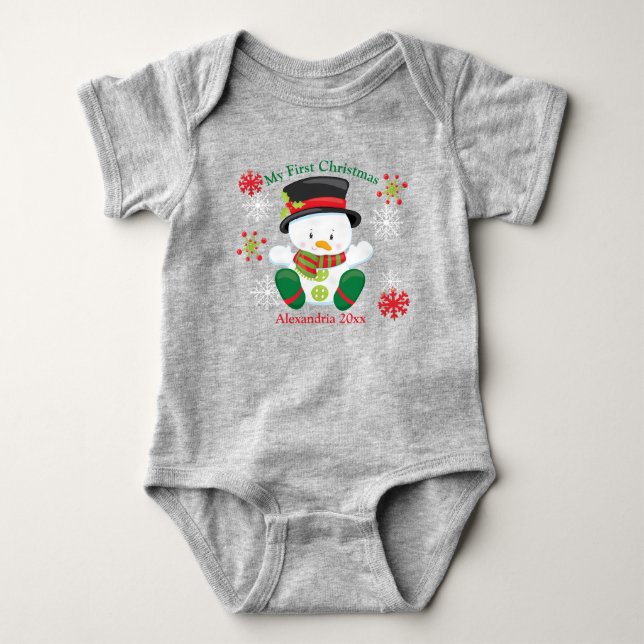 Body Para Bebé Personalizado ingeniero de primera Navidad (Anverso)