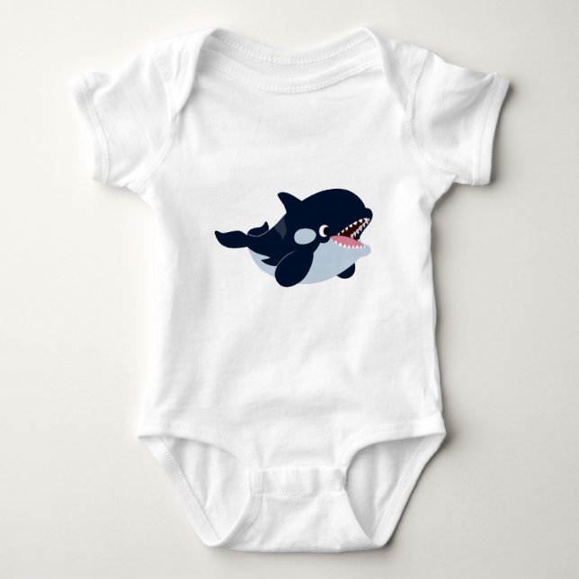 Body Para Bebé Personalizado lindo Bebé Orca Baby Bodysuit (Anverso)