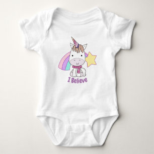 Body Para Bebé Personalizado lindo bebé Unicornio y arcoiris