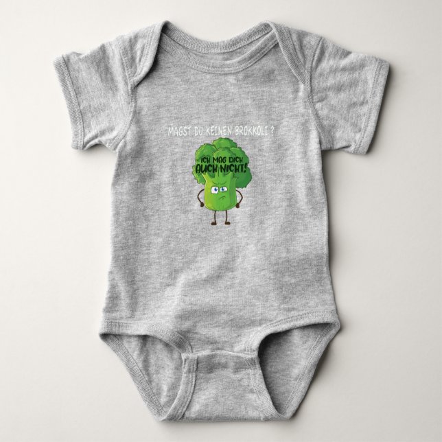 Body Para Bebé Personalizado lindo Broccoli no le gusta el bebé d (Anverso)