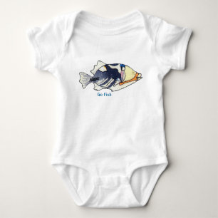 Body Para Bebé Personalizado lindo de los pescados del dibujo