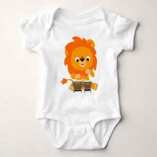 Body Para Bebé Personalizado lindo León Jugando Bongos Baby Bodys