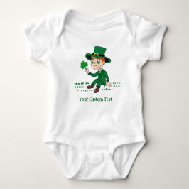Body Para Bebé Personalizado lindo leprechaun con shamrock y arco