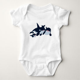 Body Para Bebé Personalizado lindo Orca Familia Baby Bodysuit