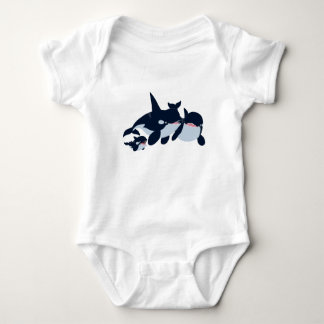 Body Para Bebé Personalizado lindo Orca Familia Baby Bodysuit