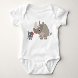 Body Para Bebé Personalizado lindo Rhino Baby & Big Rhino Baby T-