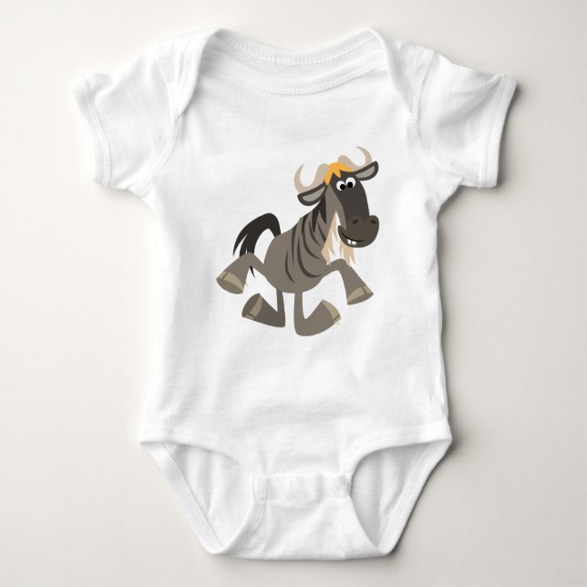 Body Para Bebé Personalizado lindo Tap Dancing Wildebeest Baby (Anverso)