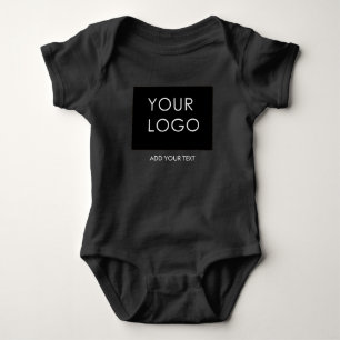 Body Para Bebé Personalizado Logo Business Company Black