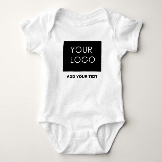 Body Para Bebé Personalizado Logo Business Company White (Anverso)